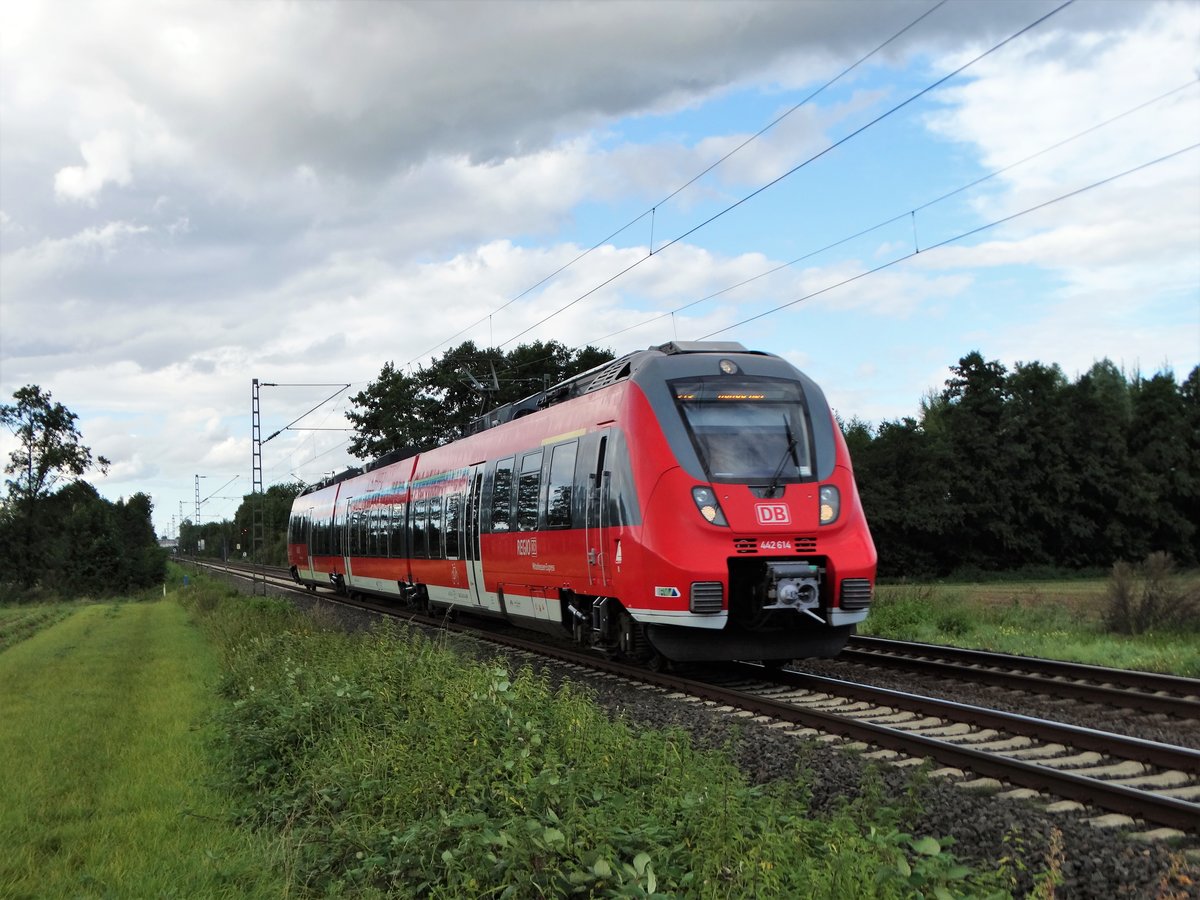 DB Regio Mittelhessenexpress 442 614 am 11.09.17 bei Bruchköbel 