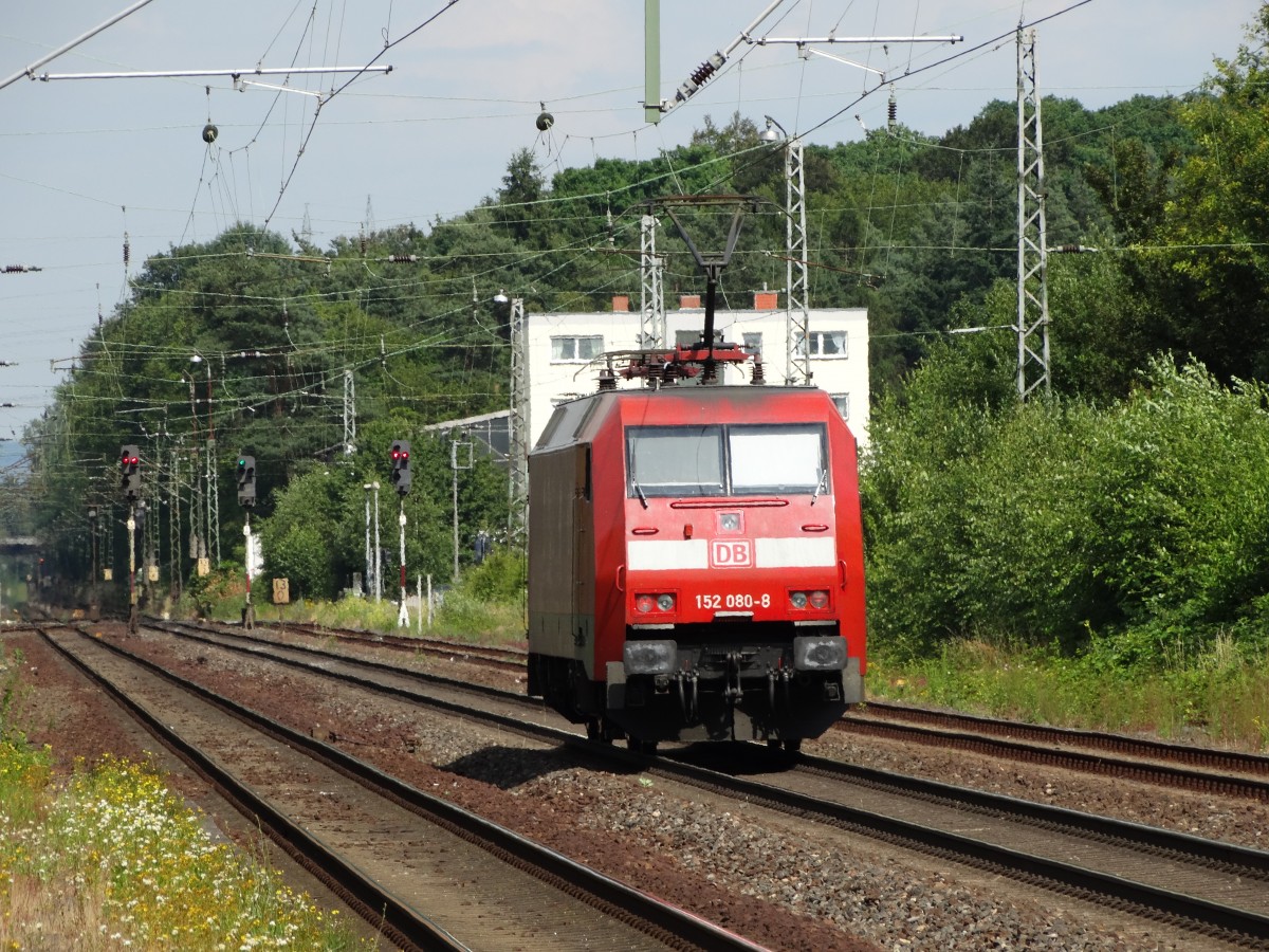 DB Schenker Rail 152 080-8 am 27.06.14 Solo in Maintal Ost von Hinten