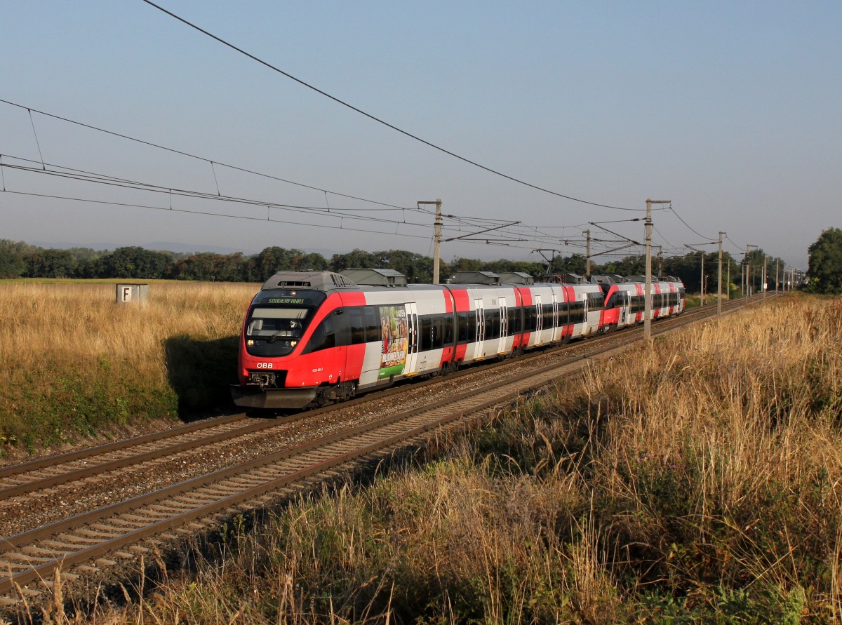 Der 4124 003 und ein Weiterer am 01.09.2015 unterwegs bei Gramatneusiedl.