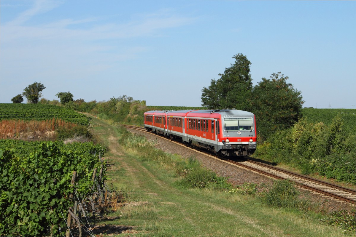 Der 628 488 bei Kirchheim (Weinstrasse) am 30.08.15. 