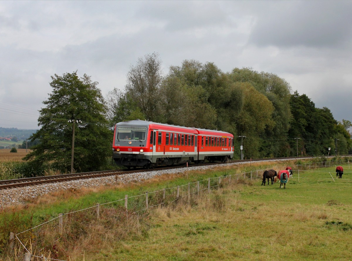 Der 628 584  als RB nach Mhldorf am 06.10.2013 unterwegs bei Anzenkirchen.