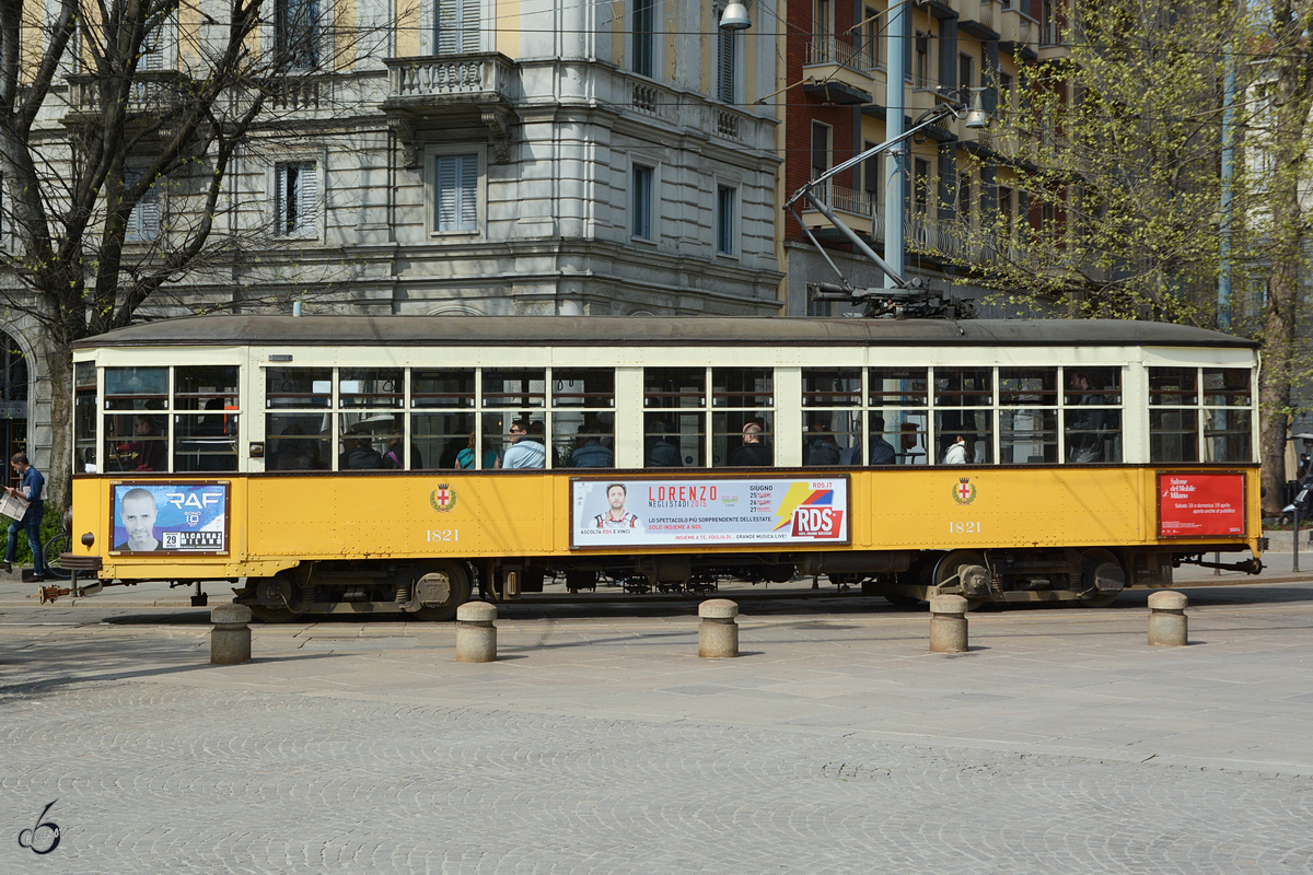 Der ATM Ventotto-Triebwagen 1821 in Mailand. (April 2015)