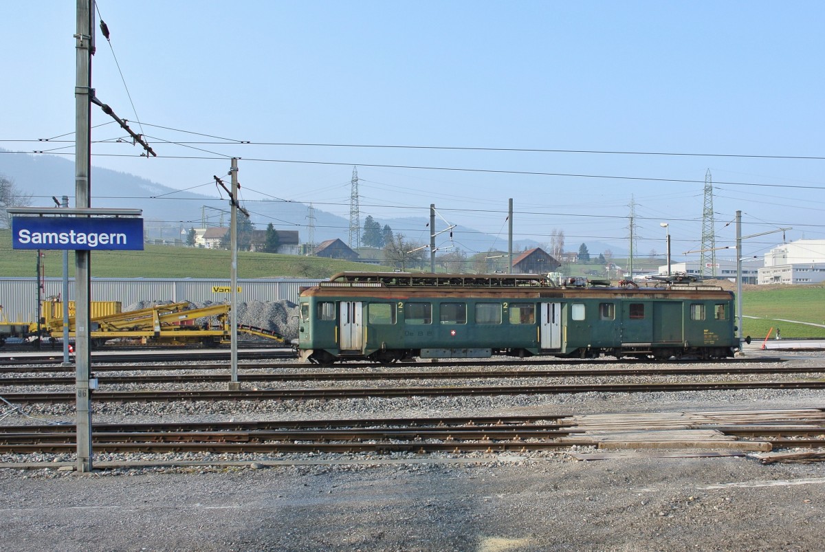 Der DSF BDe 4/4 1641, ex. OeBB 641, ex. SBB, abgestellt beim SOB Depot in Samstagern, 14.03.2014.