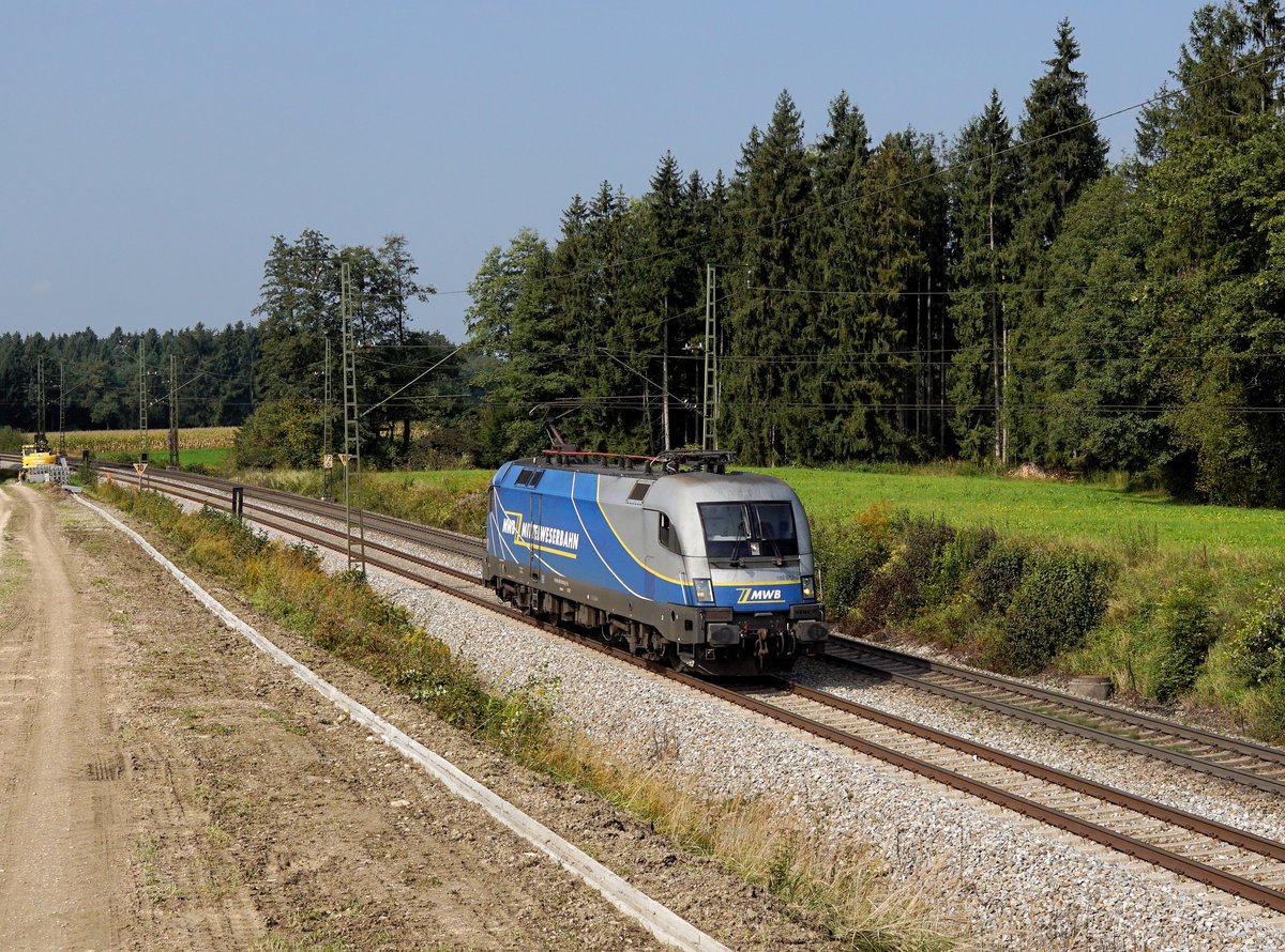 Die 182 912 am 23.09.2017 unterwegs bei Teisendorf.