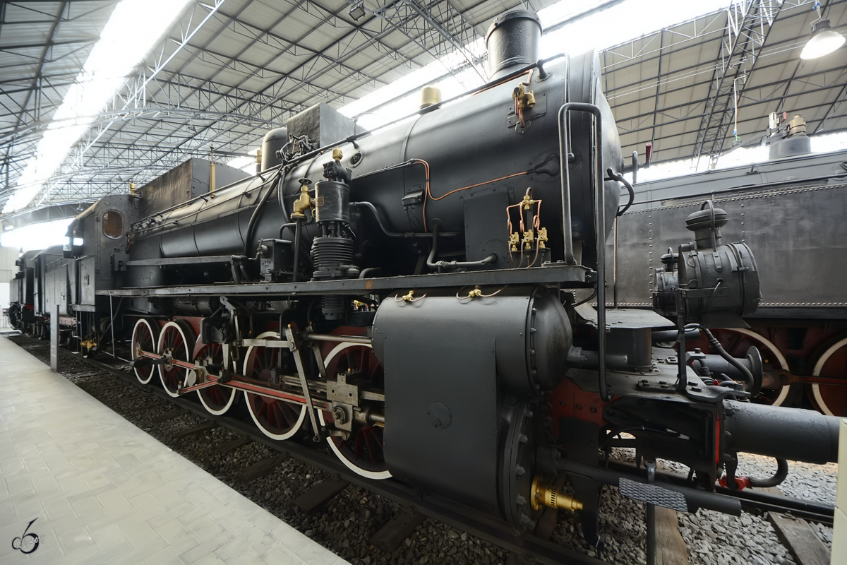 Die Dampflokomotive 470 091 im Museum für Wissenschaft und Technik in Mailand (April 2015)