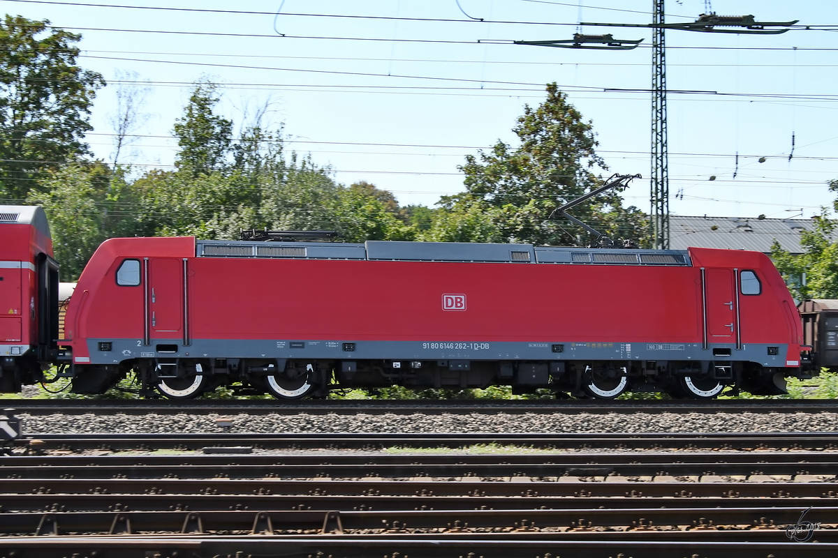 Die Elektrolokomotive 146 262 Mitte August 2018 in Koblenz.