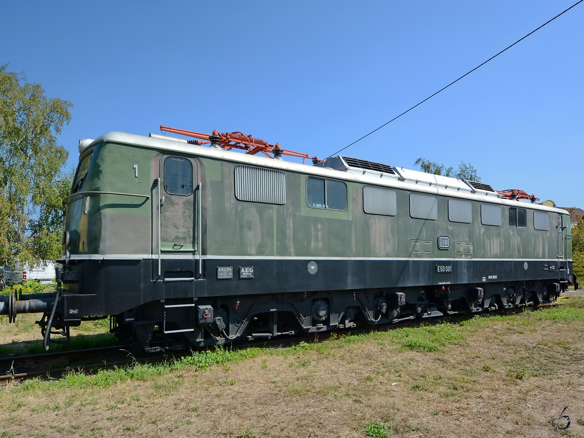 Die Elektrolokomotive im August 2018 im Eisenbahnmuseum Koblenz.