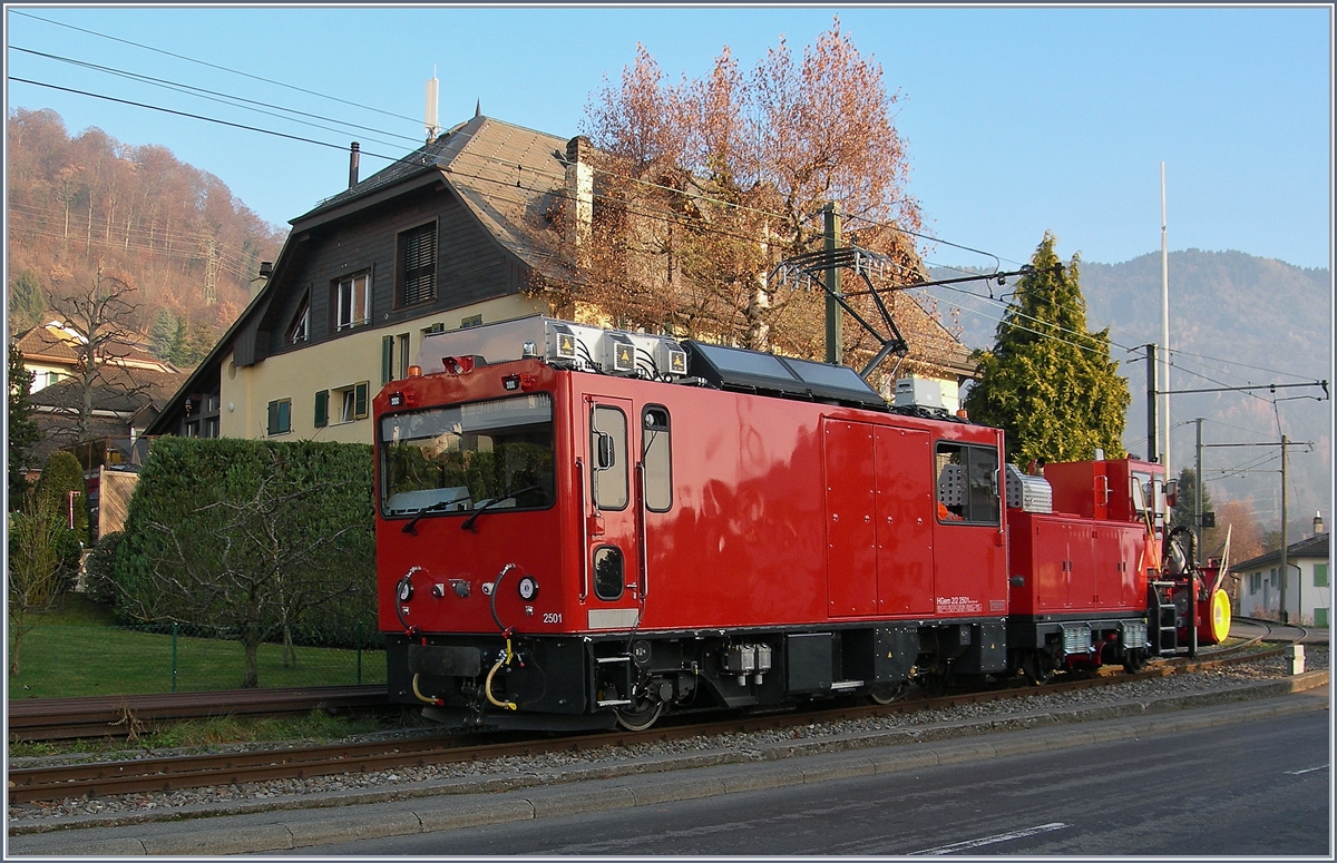 Die HGem 2/2 auf Probefahrt auf der Blonay-Chamby Bahn.
5. Dez. 2016 