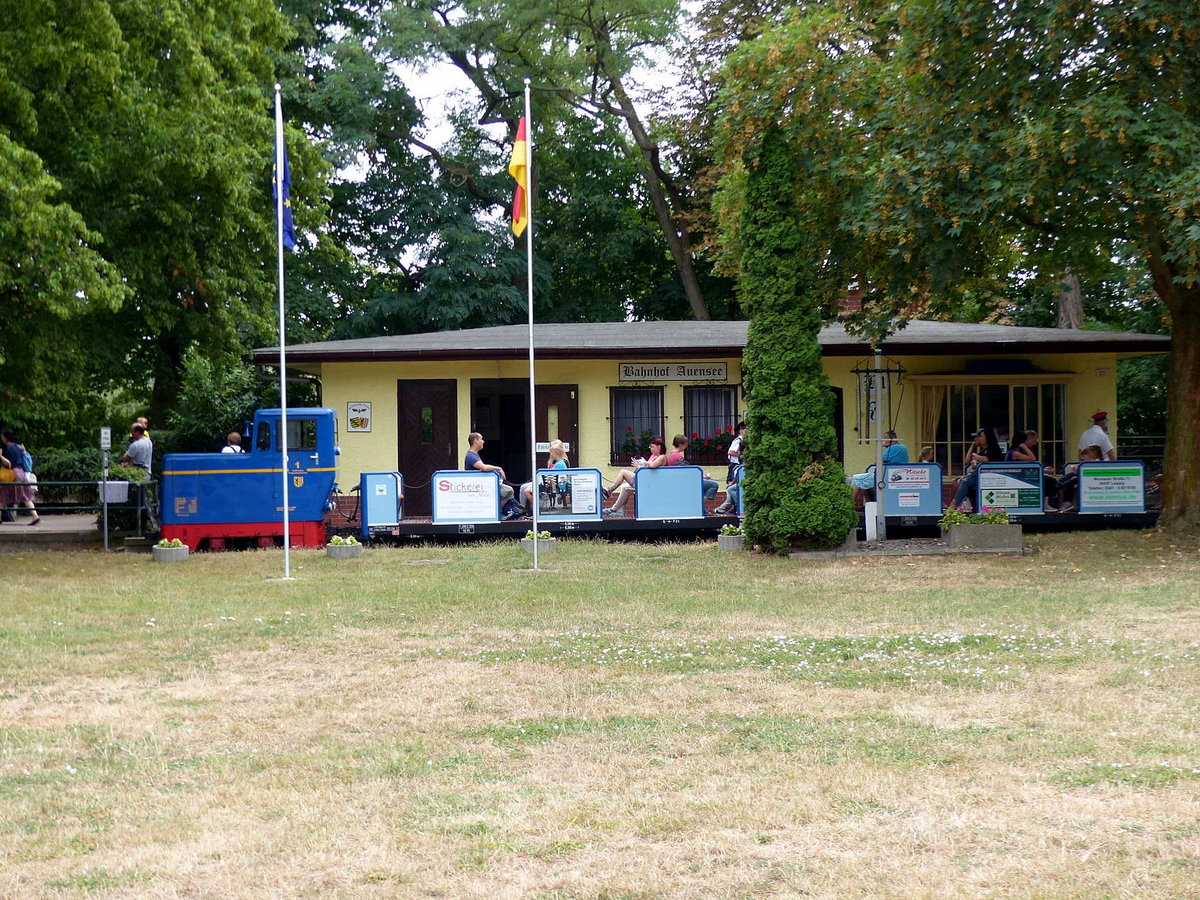 Die Lok  Stadt Leipzig 1  hatte am 22.07.2018 Dienst bei der Parkeisenbahn Auensee.