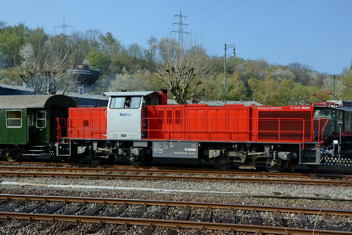 Die MaK G 1206  RuhrpottSprinter  Mitte April 2018 im Eisenbahnmuseum Bochum.