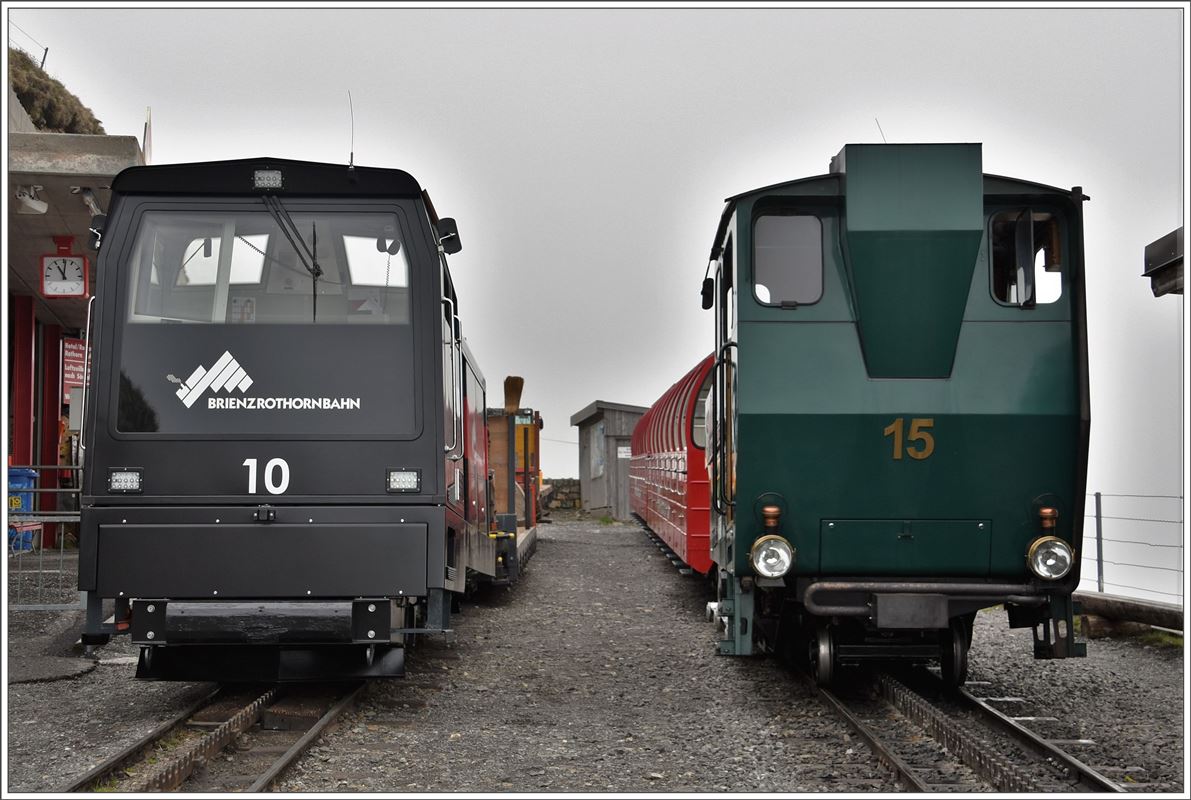 Diesellok 10 und Dampflok 15 in Rothorn Kulm. (20.06.2016)