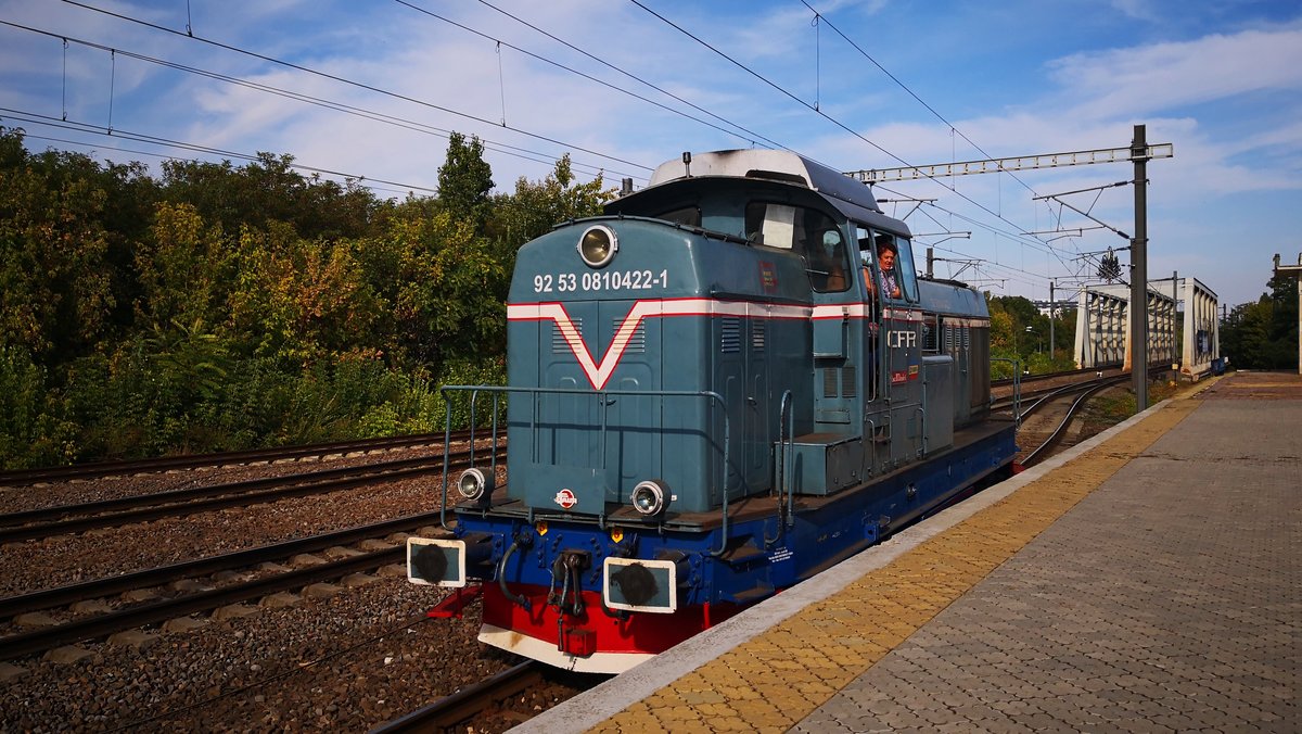Diesellok 92-53-0-810422-1 am 23.09.2018 an Gleis 1 des Bahnhof Bucuresti Baneasa.
