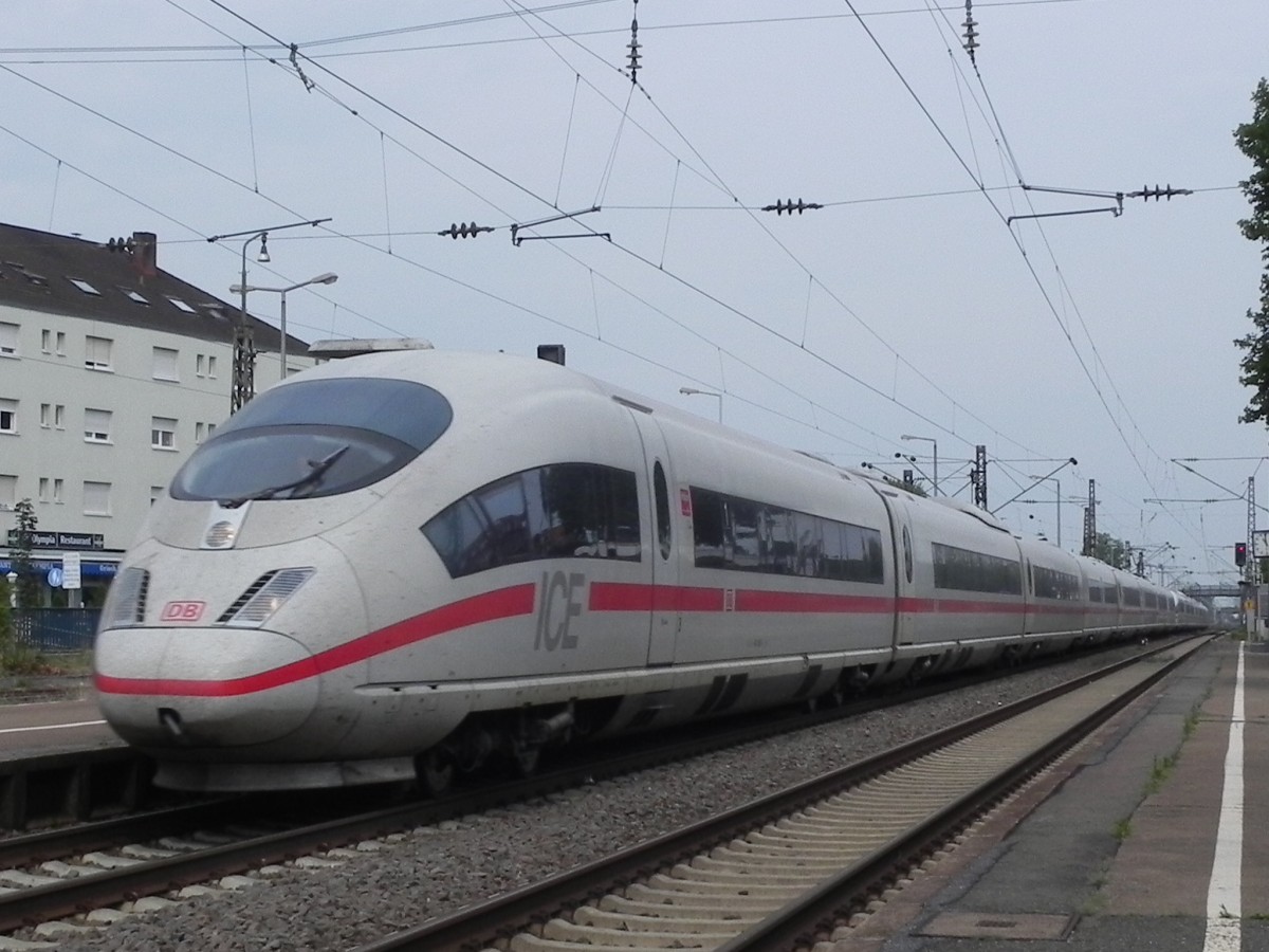 Ebenfalls. nach dem Unfall in Mannheim HBF, umgeleitet wurde der ICE 103, der am 02.08.2014 um 10:58 Uhr gut 15 Miuten verspätet durch Mannheim-Rheinau fuhr. 