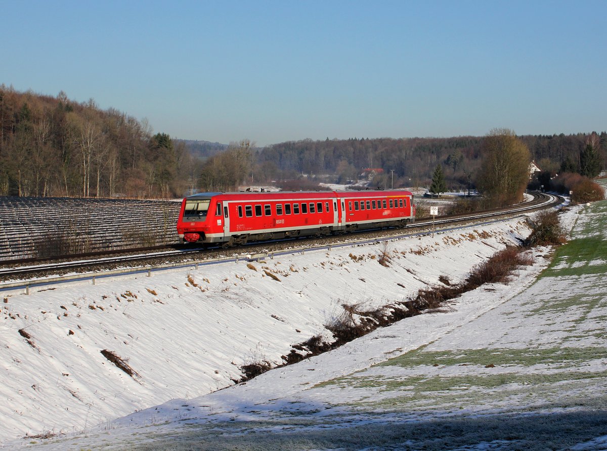 Ein 611 als IRE am 05.01.2015 unterwegs bei Meckenbeuren.