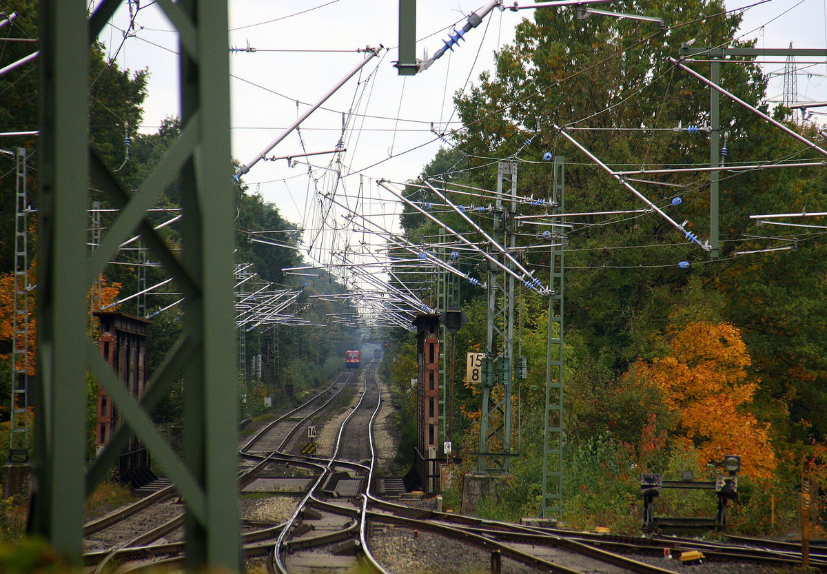 Ein Blick auf die Bahnstrcke Aachen-Mönchengladbach. 
Aufgenommen in Herzogenrath. 
Am Nachmittag vom 17.10.2016.
