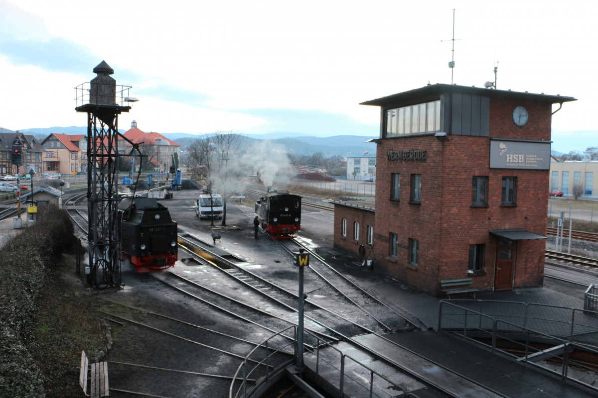 Ein Blick auf die Einsatzstelle der HSB am 21.03.2015 in Wernigerode
