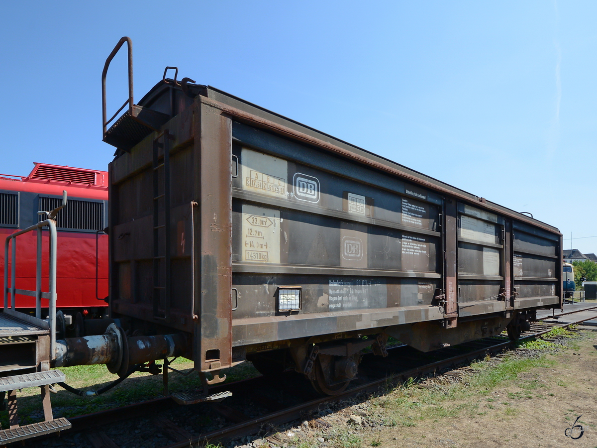Ein Güterwagen im August 2018 im Eisenbahnmuseum Koblenz.