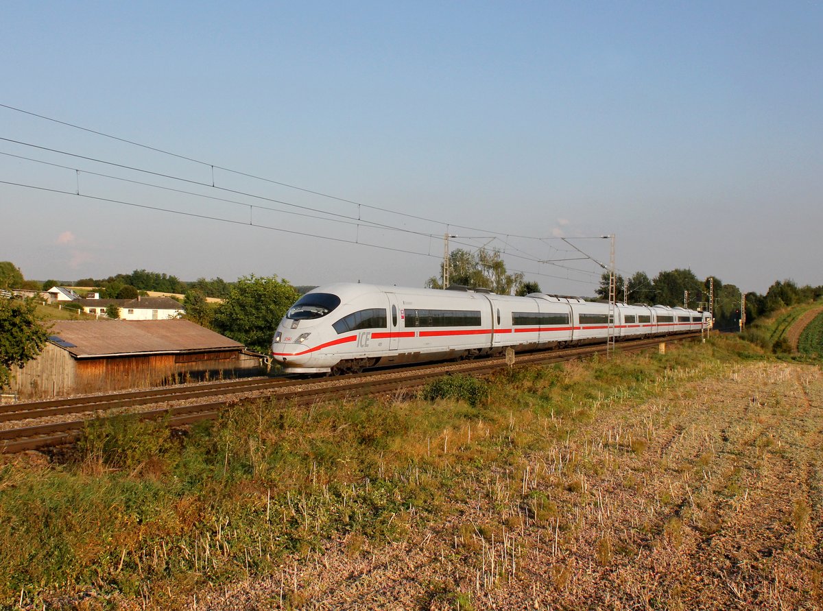 Ein ICE 3 am 09.09.2016 unterwegs bei Fahlenbach.