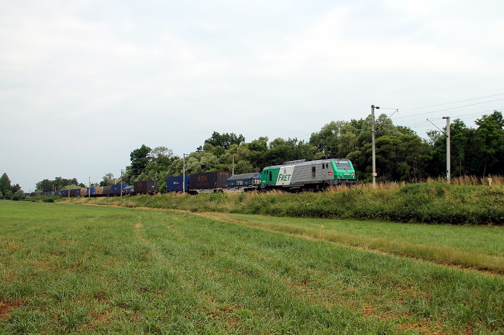 Eine BB 37000 (437036) mit Güterzug bei Mommenheim (16.06.2015)
