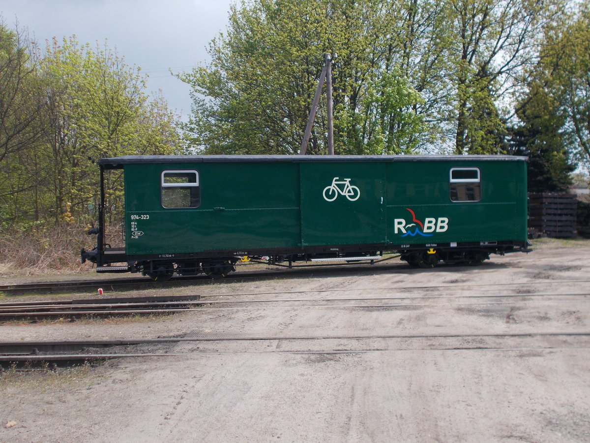 Eingetroffen in Putbus ist,am 15.Mai 2017,der Fahrradwagen KD4 974-323.