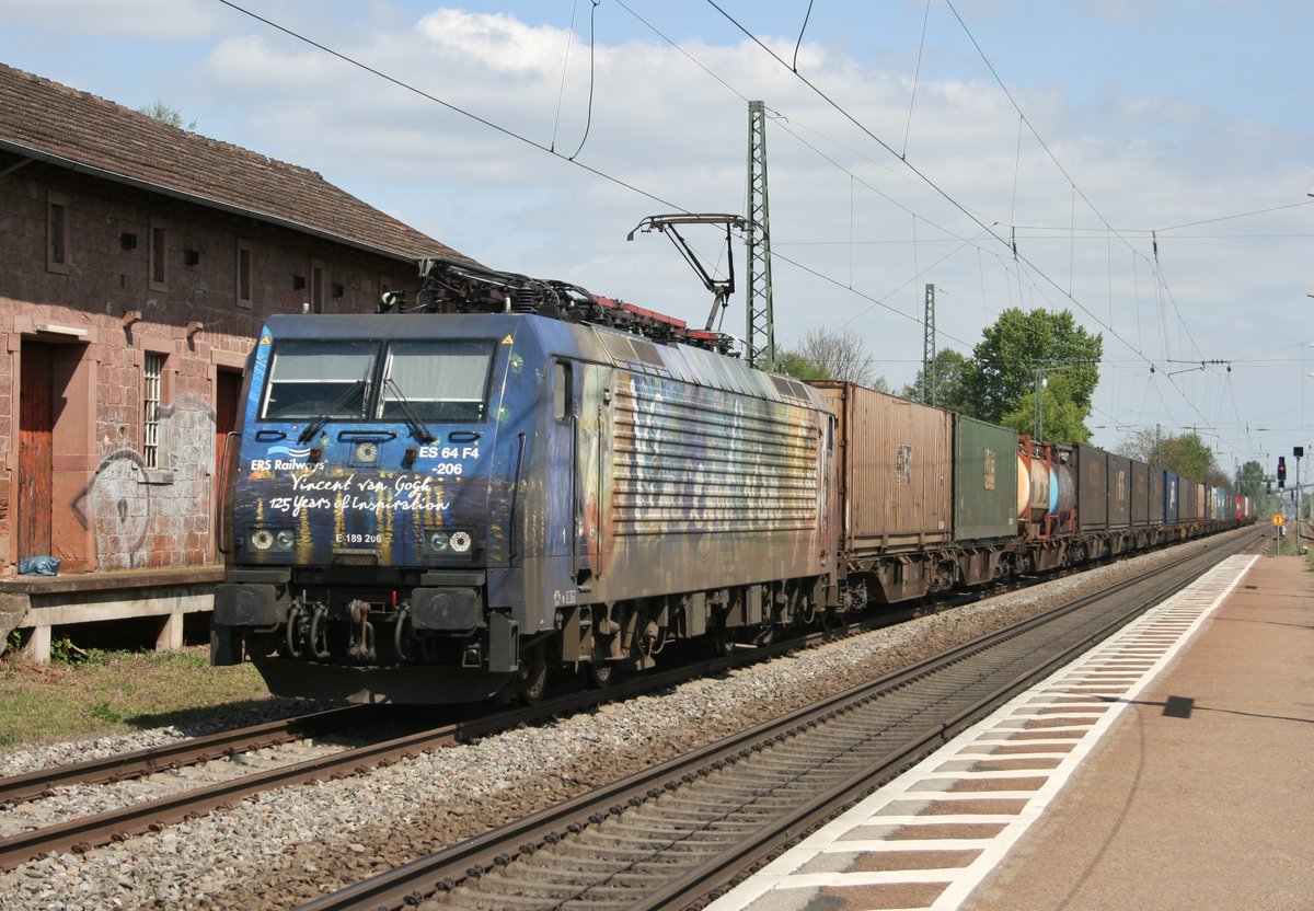 ES 64 F4-206  Vincent van Gogh  mit DGS 40121 (Rotterdam–Milano) am 23.04.2017 in Friesenheim (Baden)