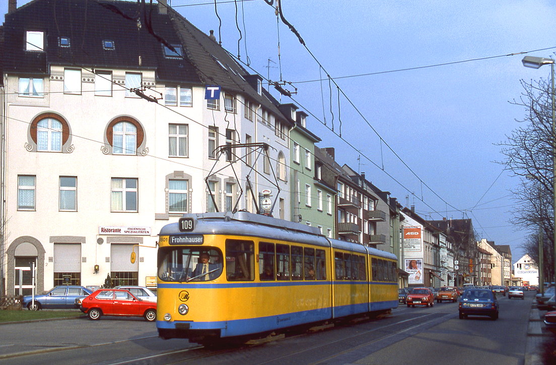 Essen Tw 1801, Steeler Straße, 02.04.1987.