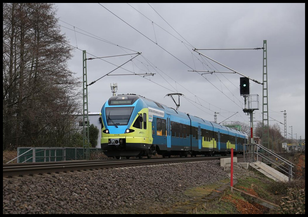 Eurobahn ET 90.05 Uhr erreicht hier um 13.23 Uhr auf der Fahrt von Osnabrück nach Münster den Ortsrand von Hasbergen.