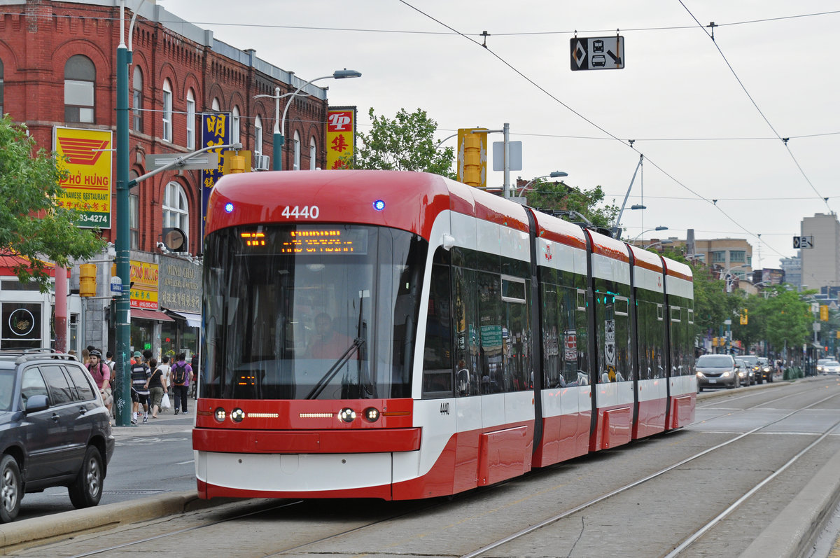 Flexity Tramzug der TTC 4440, auf der Linie 514 unterwegs in Toronto. Die Aufnahme stammt vom 22.07.2017.