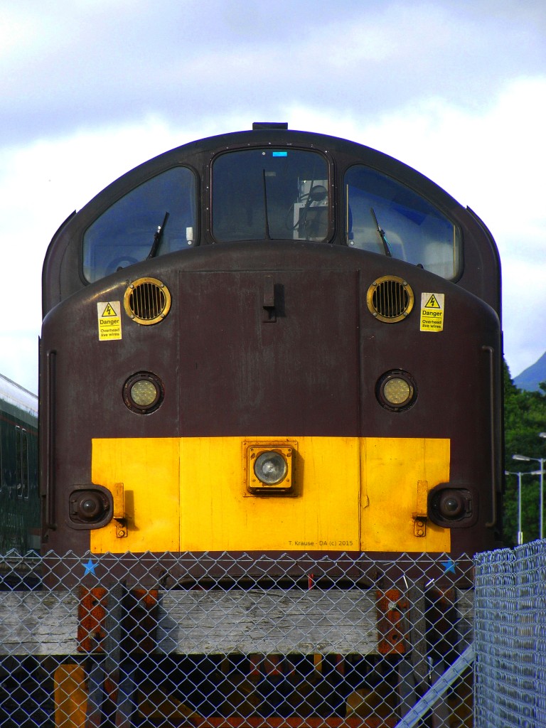 Front einer Class 37 der  West Coast  im Bhf. Fort William/Schottland am 09. Juli 2012.