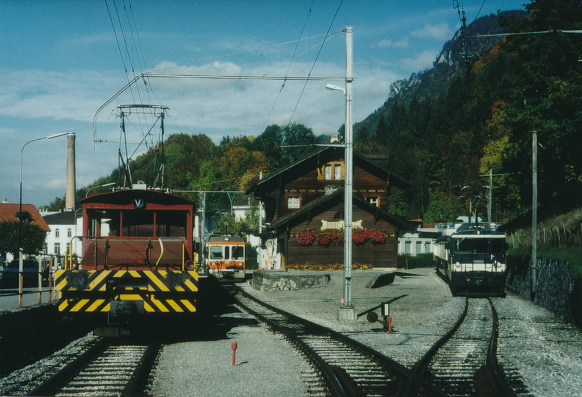GFM: Grosser Bahnhof Broc Fabrique im August 1999.
Foto: Walter Ruetsch