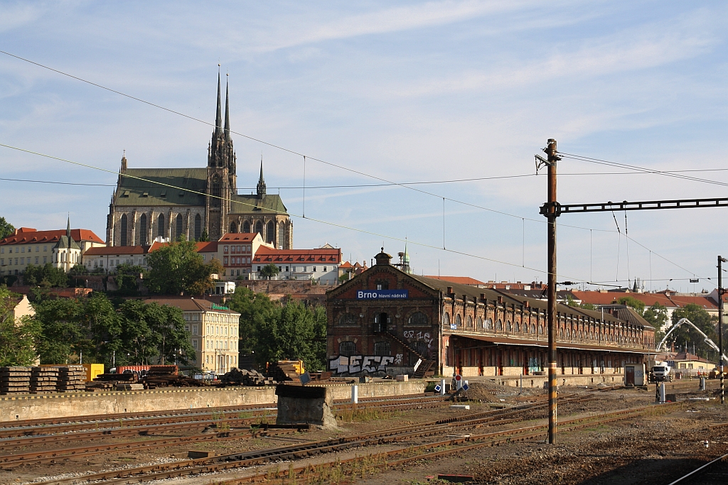 Gütermagazin des Bahnhof Brno hlavni nadrazi am 18.August 2018.