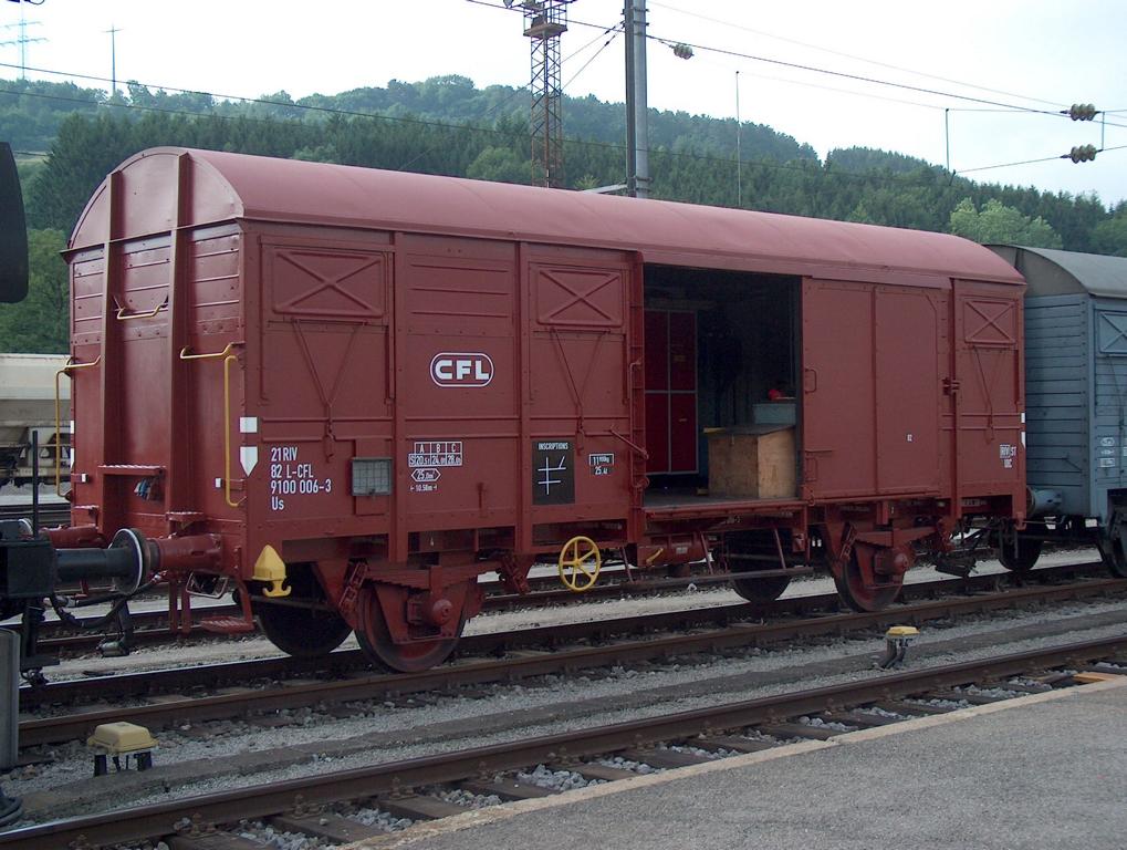Güterwagen CFL Us 910 0 006-3 am 24.07.2005 in Ettelbruck
