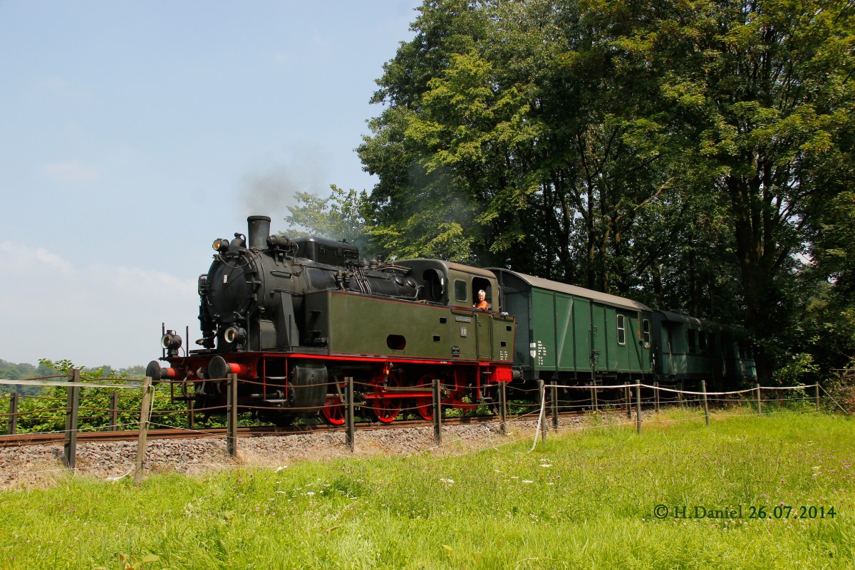 Hespertalbahn D5 VIII Typ Knapsack am Baldeneysee am 26.07.2014 auf der Hespertalbahn.