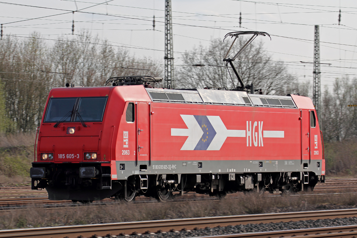 HGK 185 605-3 durchfährt Haltern am See 13.4.2015
