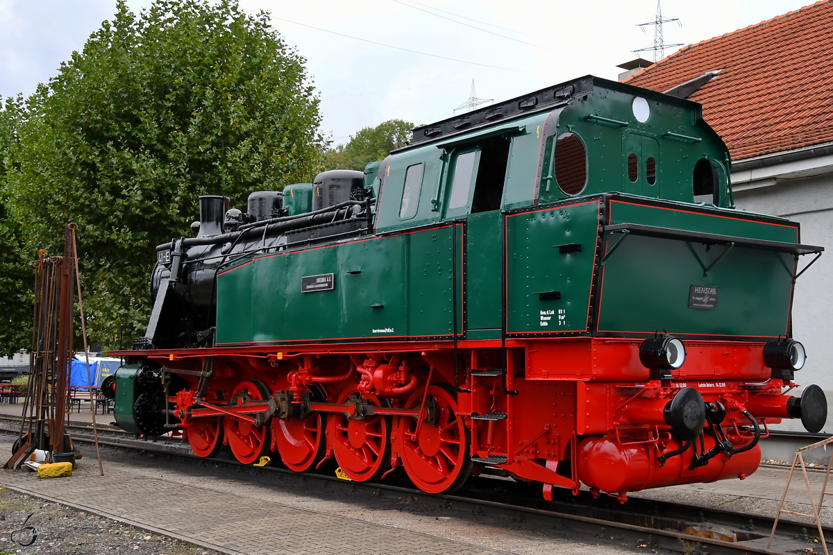 Hibernia 41-E ist eine Dampflokomotive von Henschel  Typ Bochum  aus dem Jahr 1942. (Eisenbahnmuseum Bochum, September 2018)