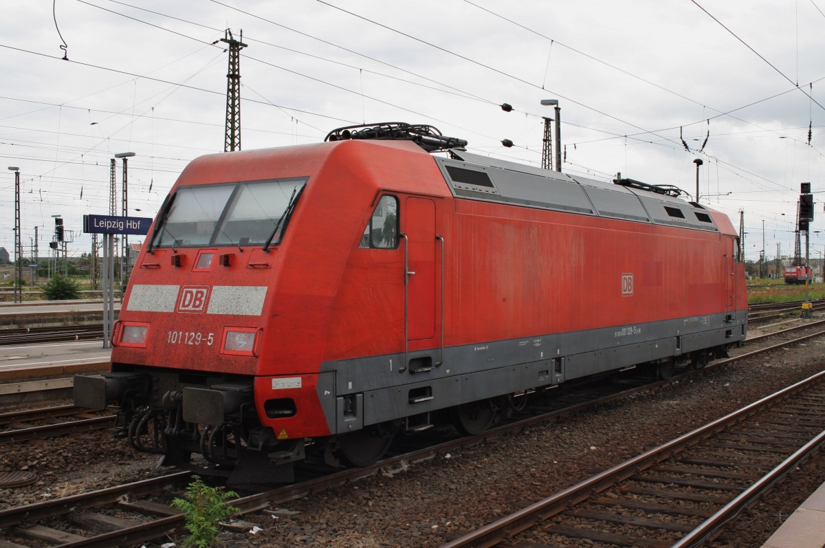 Hier 101 129-5, diese Lok stand am 11.7.2013 in Leipzig Hbf.