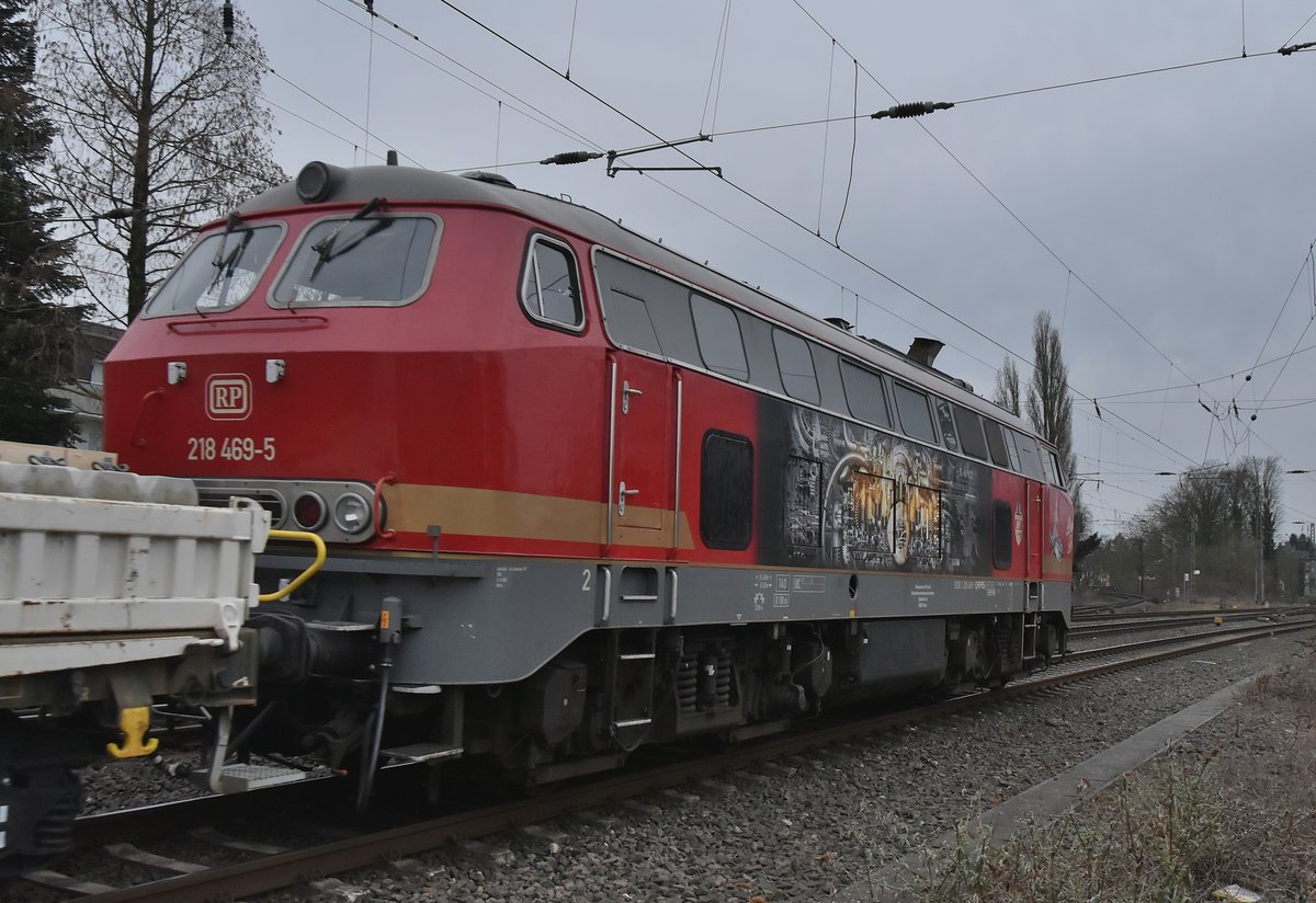 Hier ein Nachschuß auf die RP 218 469-5 die am heutigen Nachmittag durch Rheydt Hbf in Richtung Güterbahnhof durchfuhr.