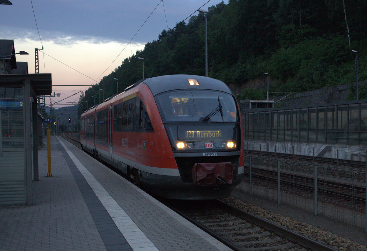 Hier  endet die Rundreise Dresden-Jelina Gora-Klodzko-Usti nad Orlici-NymburK-Vsetaty-Decin.In Bad Schandau, umsteigen in die S-Bahn nach Meißen. 10.06.2107 21:07 Uhr.