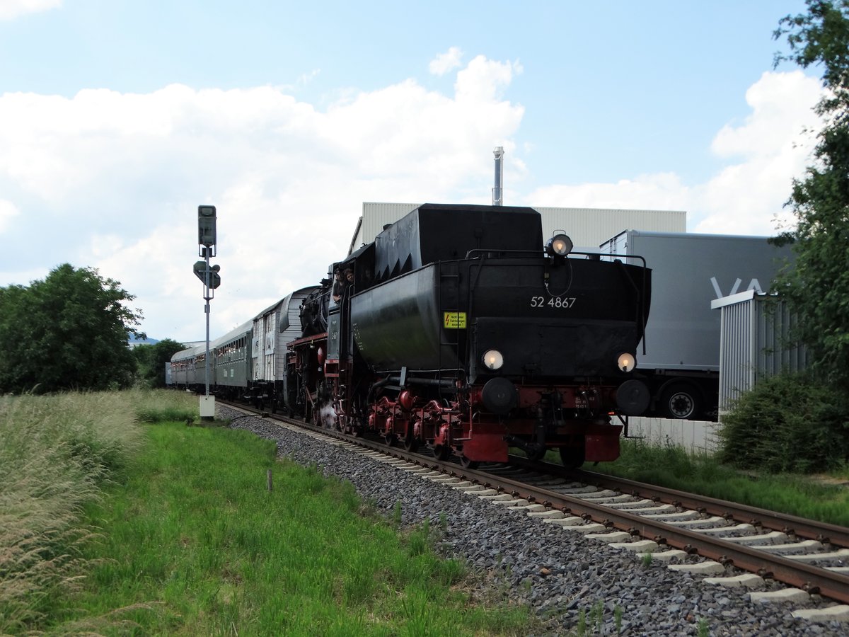 Historische Eisenbahn Frankfurt 52 4867 Tender vor raus am 05.06.17 bei Liederbach