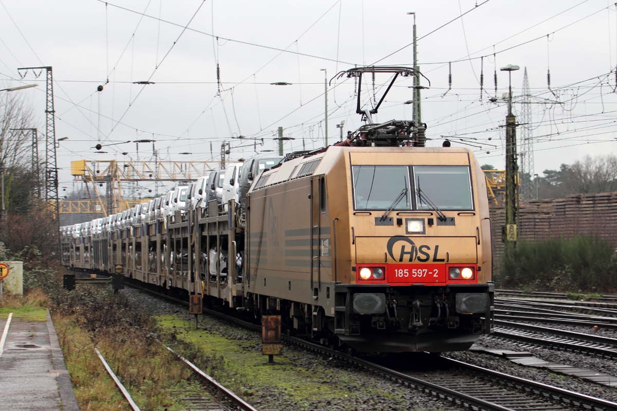 HSL 185 597-2 in Duisburg-Entenfang 2.2.2018
