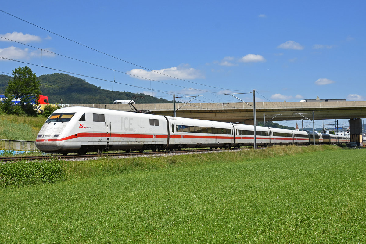 ICE 401 086-4 fährt Richtung Bahnhof Itingen. Die Aufnahme stammt vom 19.06.2018.