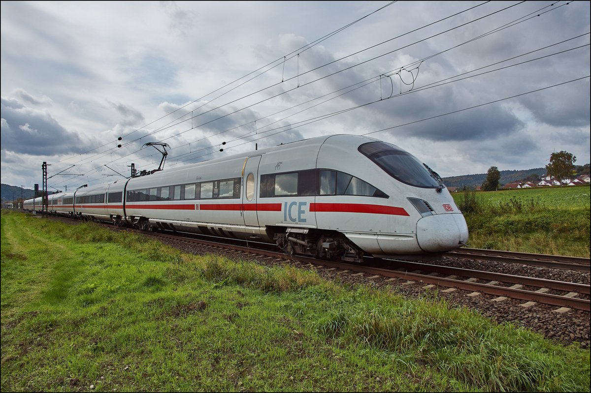ICE 411 029-2  Kiel  ist am 04.10.2017 auf dem Weg nach Leipzig/Hbf. gesehen bei Reilos.