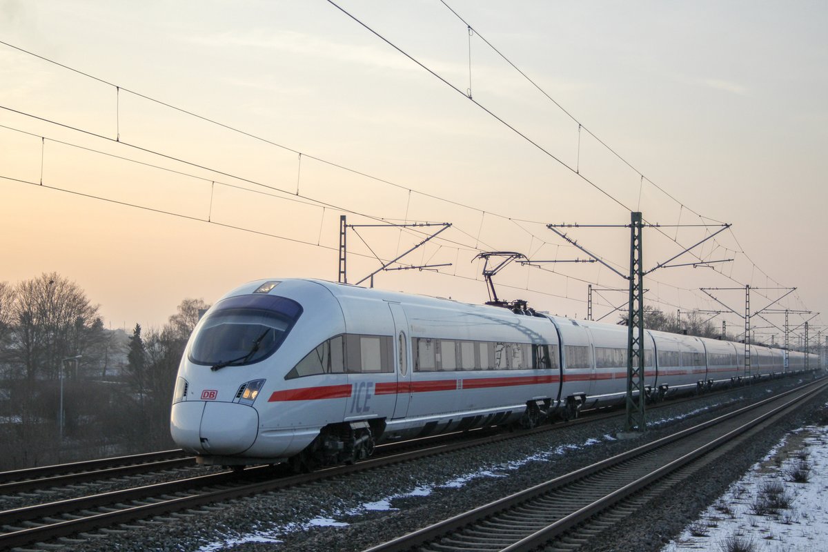 ICE T (Tz1128) fuhr am 28.01.2017 durch Nrnberg-Rothenburgerstrae