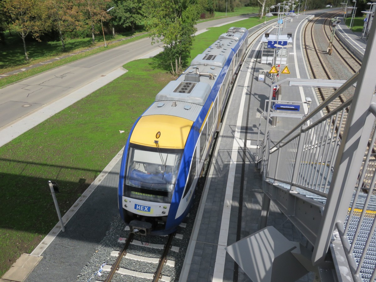 Im Bahnhof von Vienenburg am 23.09.2014 HEX Lint nach Magdeburg