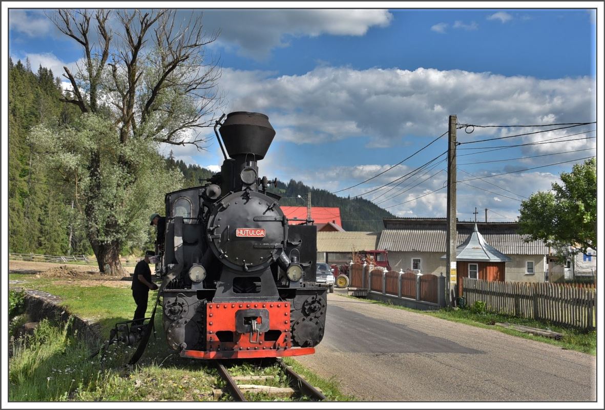 In Gura Lobin stillt 764.404R ihren Durst mit Wasser aus dem nahen Bach. (14.06.2017)