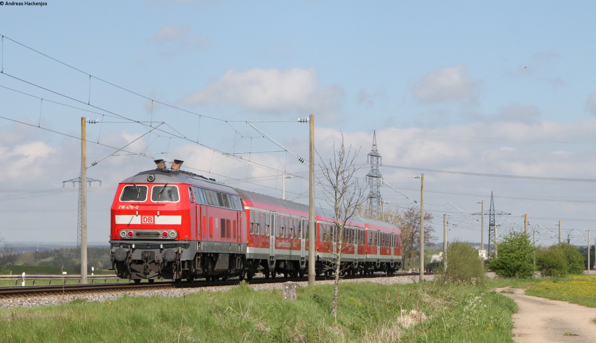 IRE 3220 (Ulm Hbf-Neustadt(Schwarzw)) mit Schublok 218 476-0 bei Neudingen 4.5.14