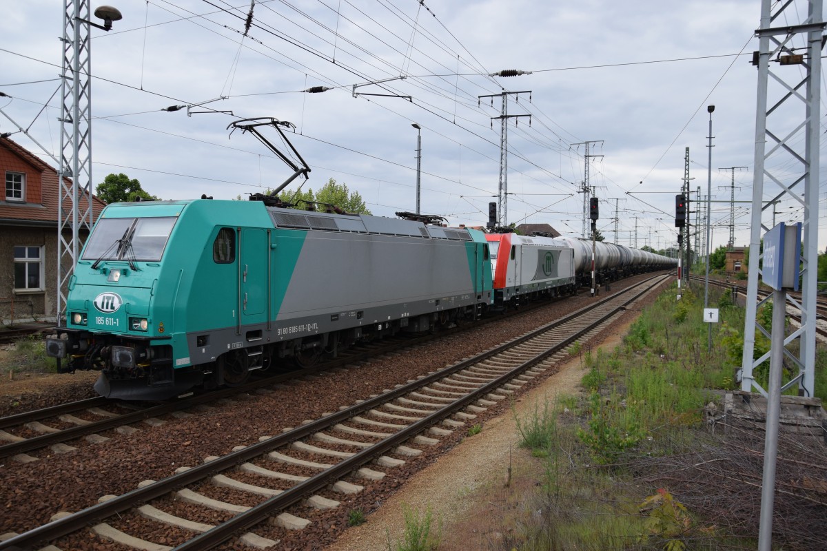 ITL Doppelpack 185 611-1 und 185 649-1  in Senftenberg. Aufgenommen am 20.05.2015.