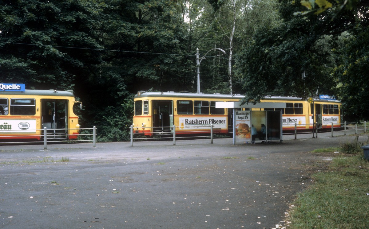 Karlsruhe VBK SL 3 Rappenwrt im juli 1988.