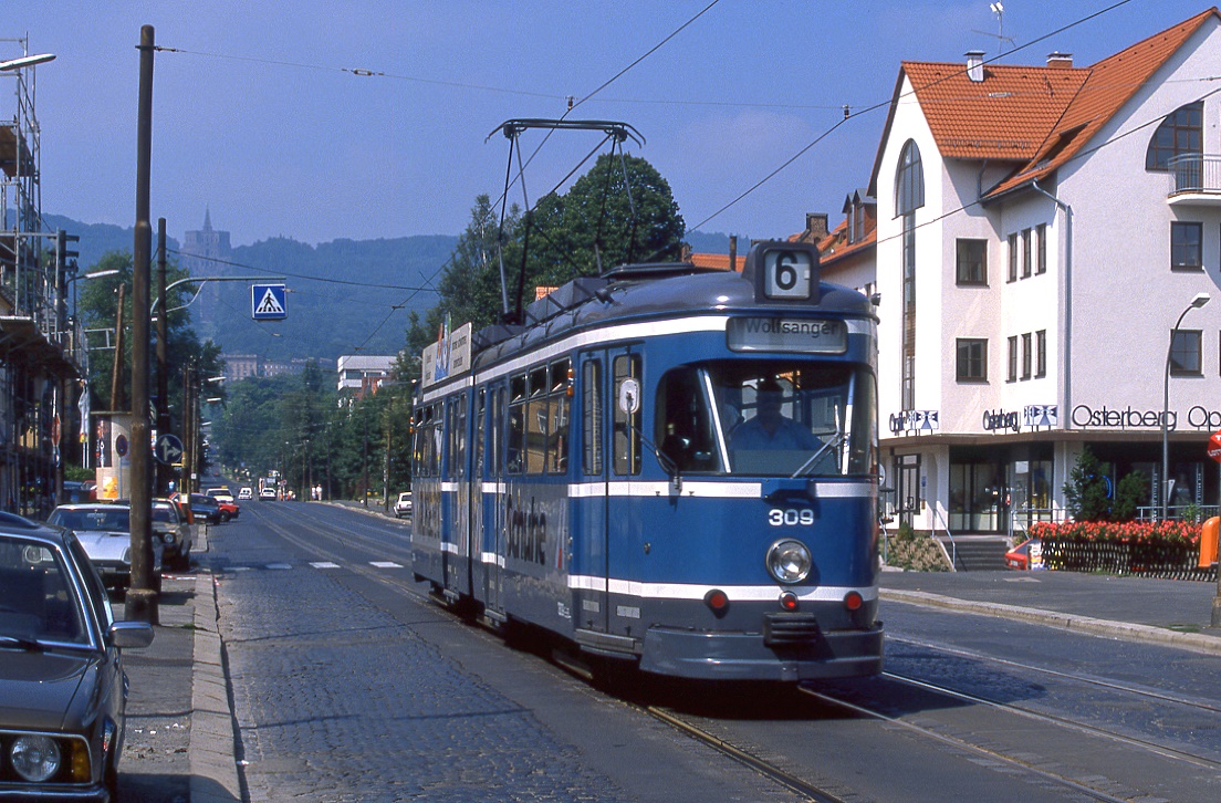 Kassel 309, Wilhelmshöher Allee, 07.08.1988.