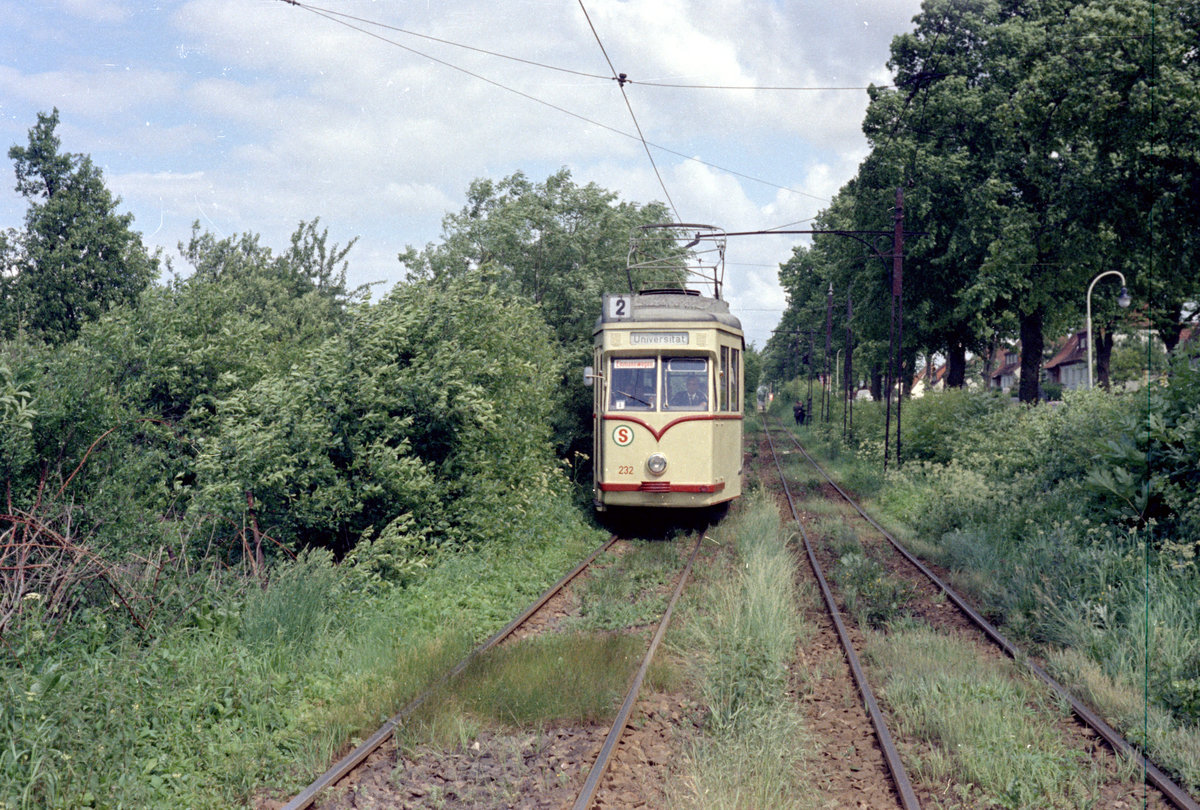 Kiel KVAG SL 2 (Tw 232) am 9. Juni 1968. - Scan von einem Farbnegativ. Film: Kodacolor X.